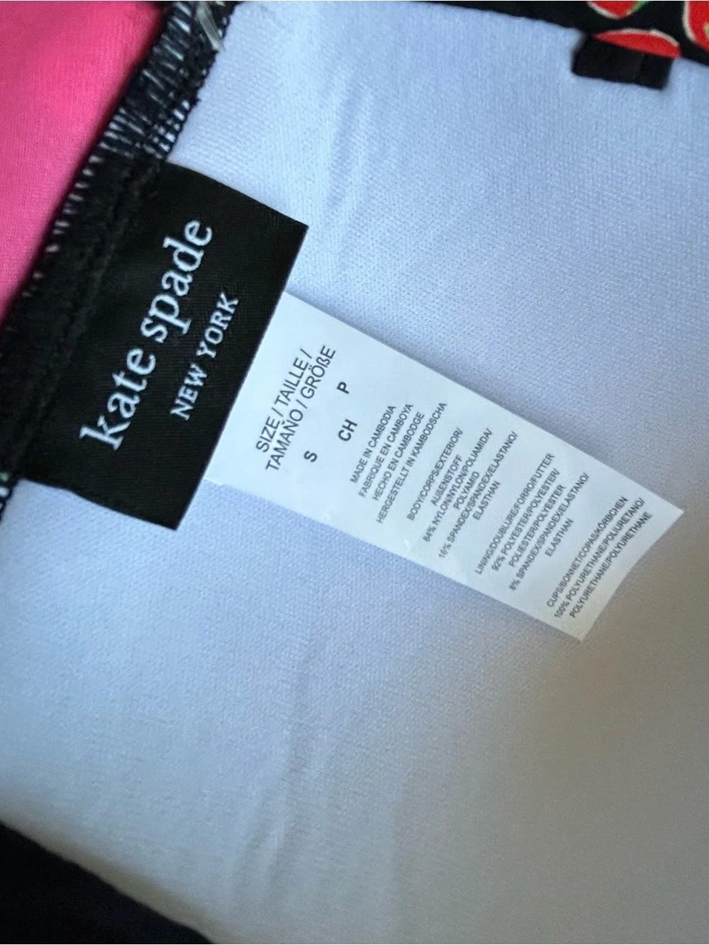 Kate Spade Fruits Bandeau Bikini Top & High Cut Bottom Swimsuit Set S